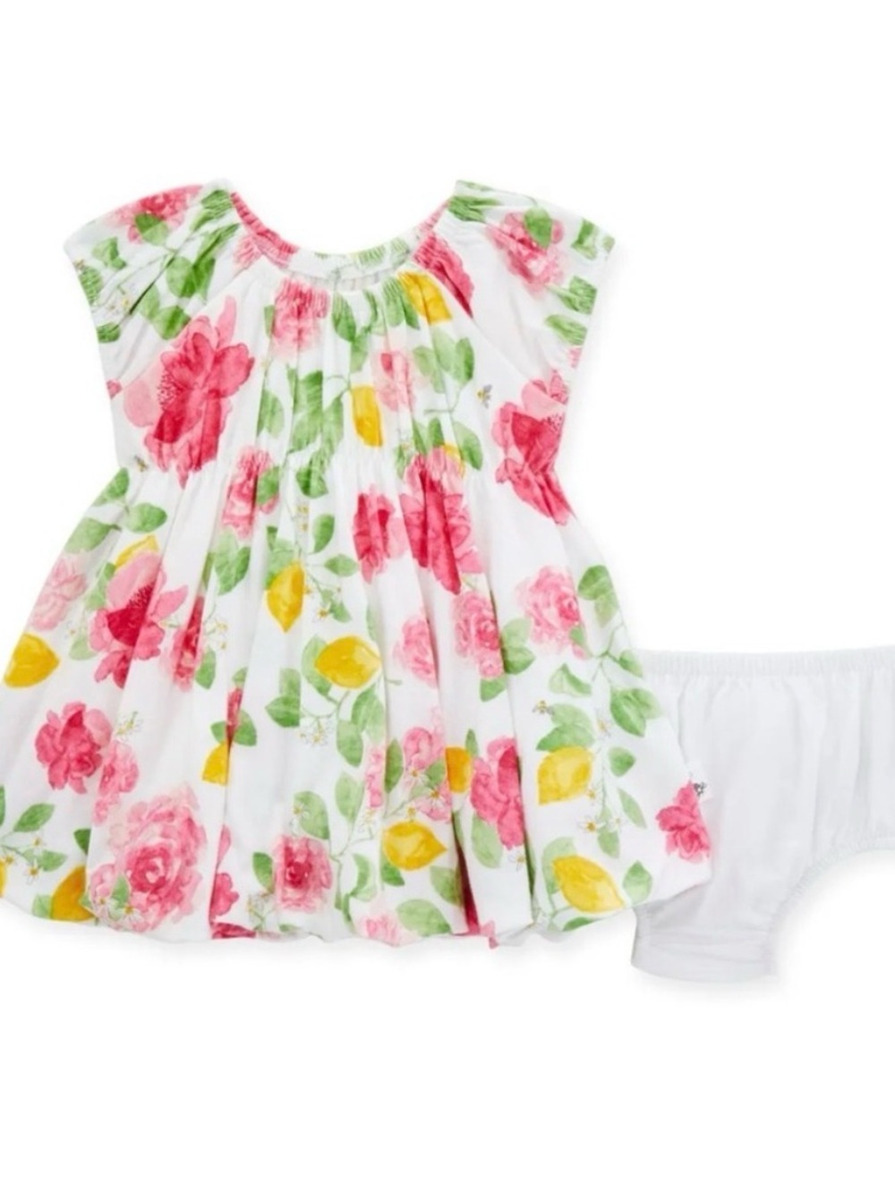 Burt’s Bees Baby Floral Cotton Dress with Bloom Print and White Bloomer
